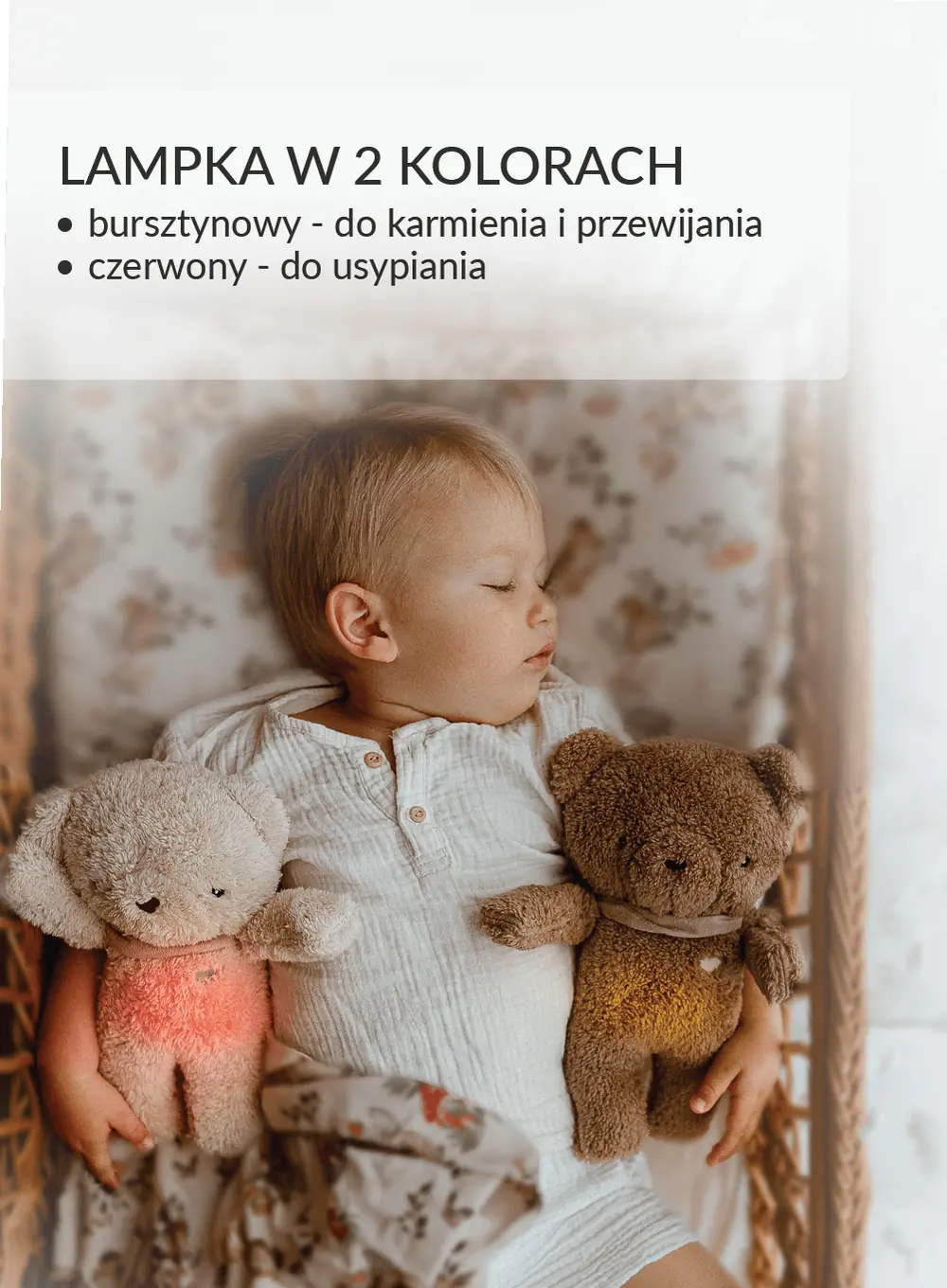 Szumisie® - miś 5w1 z lampką - brąz