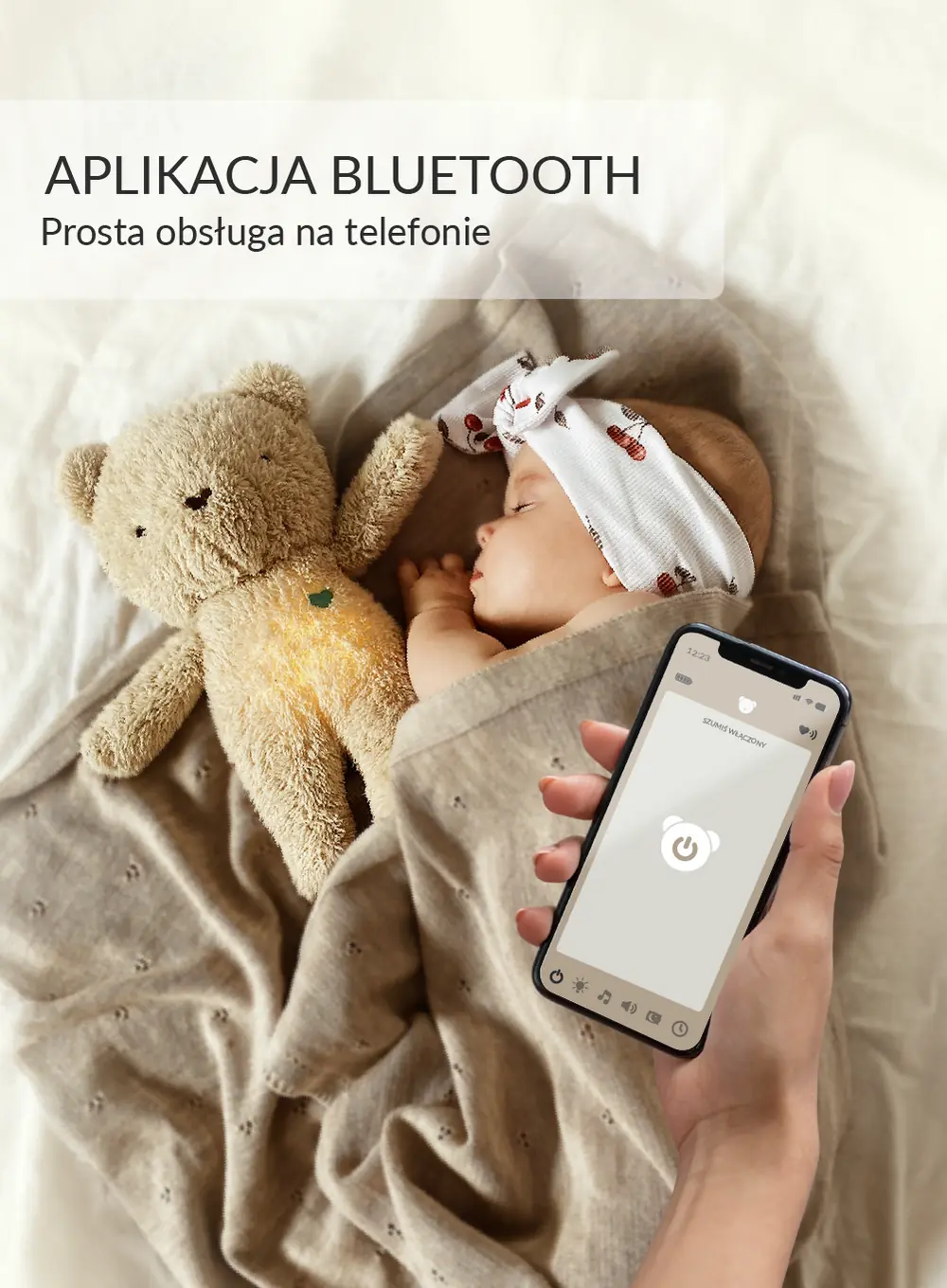 Szumisie®7w1 app z termoforkiem - MIŚ BEŻ Szumisie®7w1 app z termoforkiem - MIŚ BEŻ