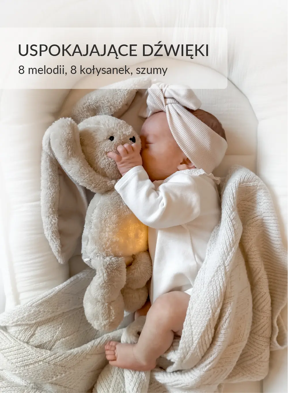 Szumisie®7w1 app z termoforkiem - KRÓLIK BEŻOWY